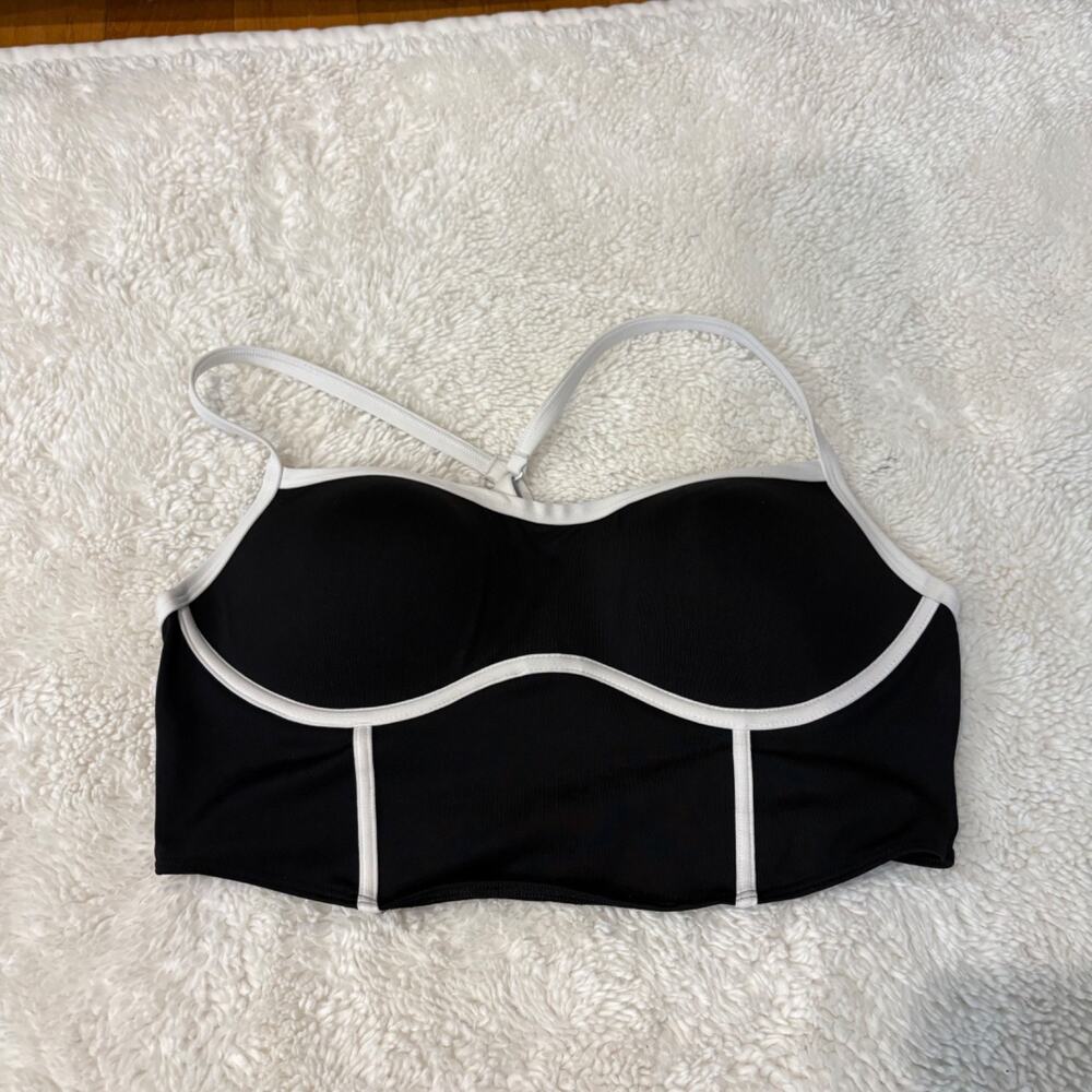 VS PINK Sports Bra Padded Push Up Ultimate Black Yoga Pilates Preppy Sports Sz L